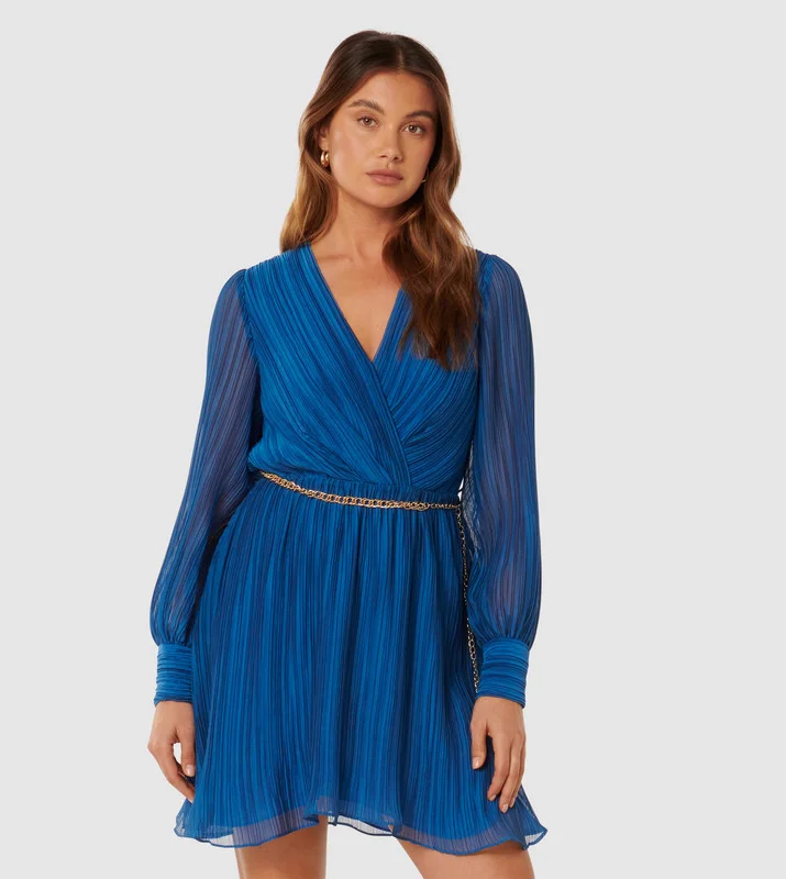 forever new  GENEVIEVE Pleated Mini Dress for Women | Best Price UAE